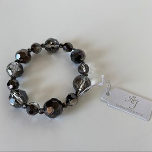 NEW Gray Silver Beaded Bracelet Lead & Nickle Free